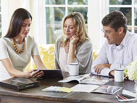 A woman consulting a married couple